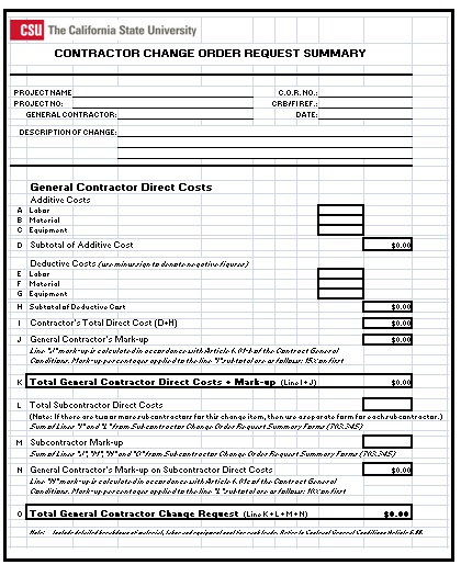 3 Construction Change Order Templates Free Word PDF