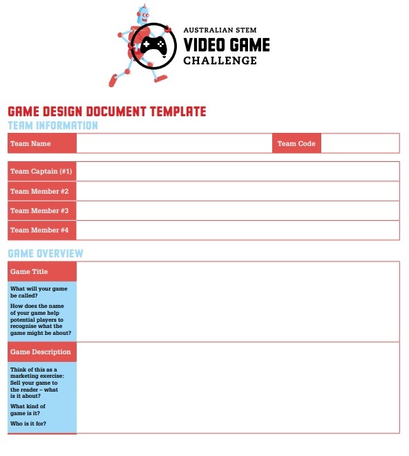 Game Design Document 1 Page Game Design Document GDD Template By 