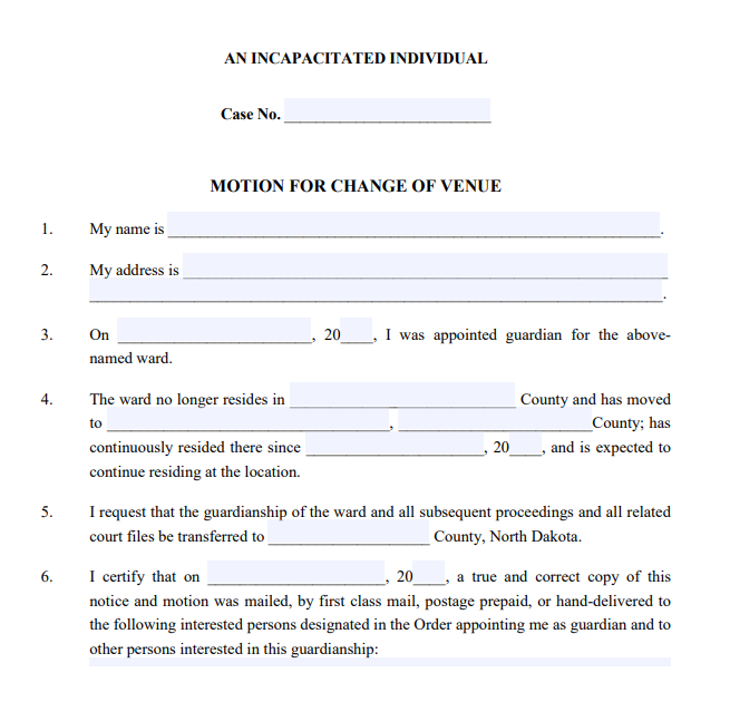 Change Of Venue Notice Templates 4 Free Printable Word PDF