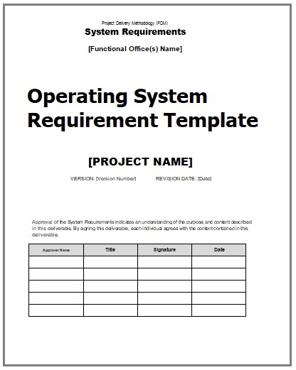 Operating System Documentation Template 6 Word PDF Formats