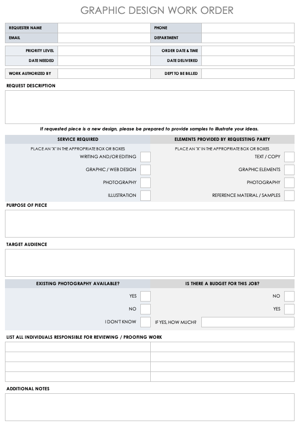 Job Order Templates | 7+ Free Printable Word, Excel & PDF Formats ...