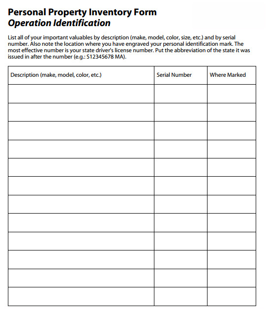 Landlord Inventory Templates | 10+ Free Printable Excel & PDF Formats ...