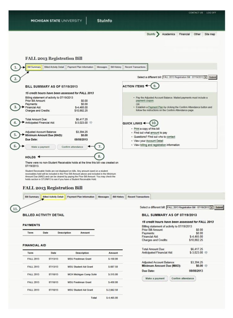 Billing Statement Format